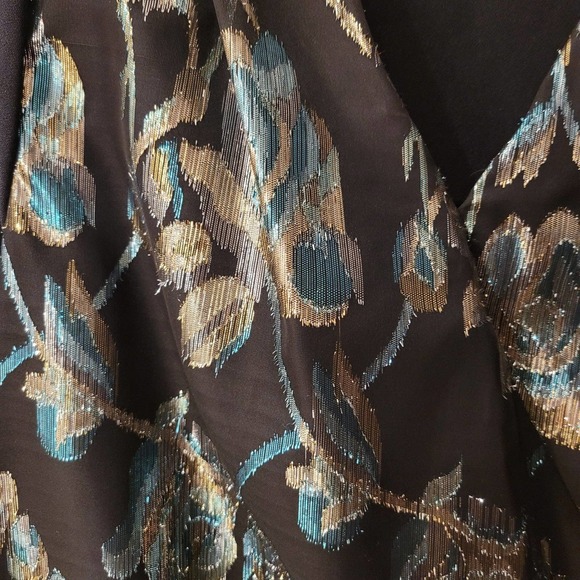 Another Thyme Vintage Metallic Floral Wrap Blouse Size 18 - Picture 4 of 5